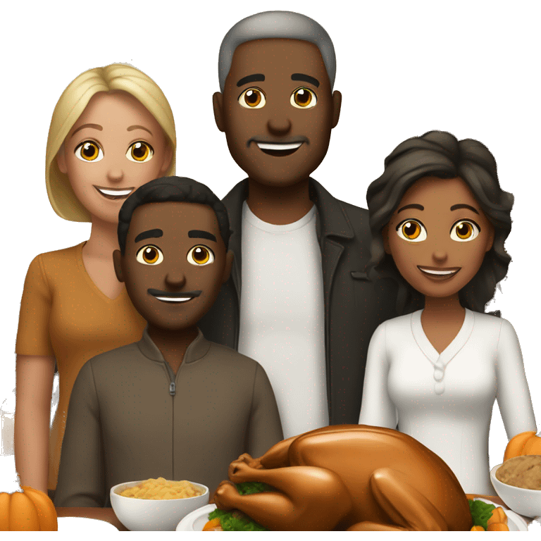 Thanksgiving white family emoji