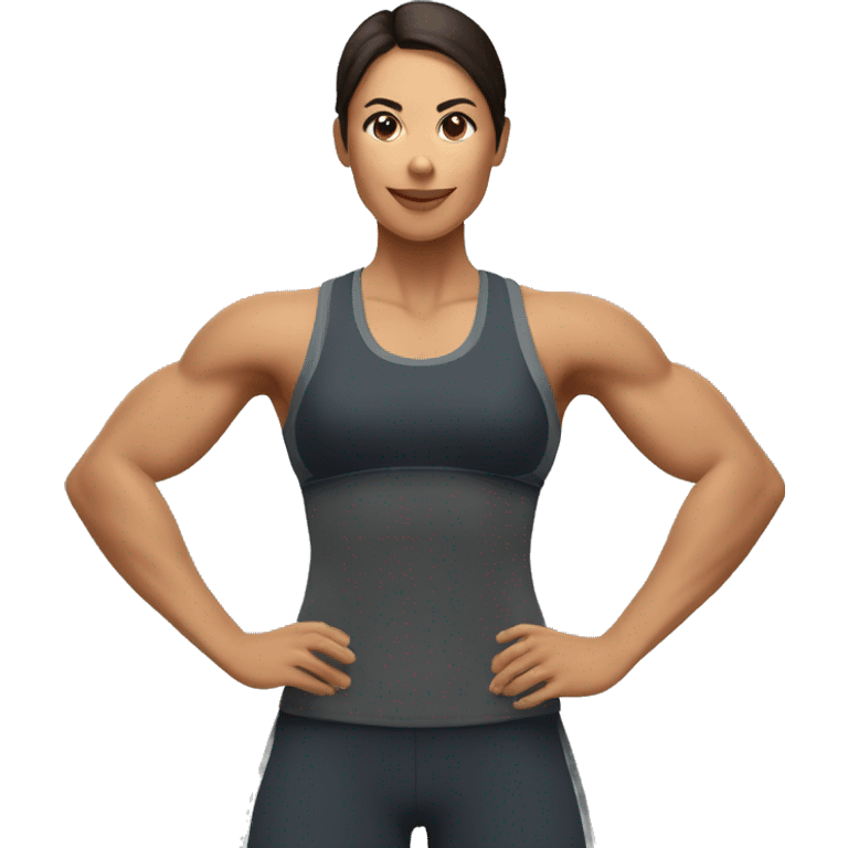 personal trainer mujer con musculos emoji