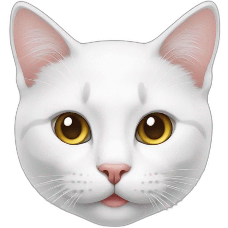 Cat White smook  emoji