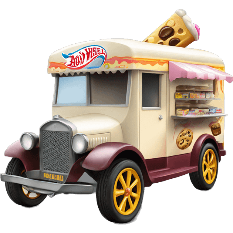 Hot wheels style, ice cream food truck from 1917 with wide mag wheels  emoji