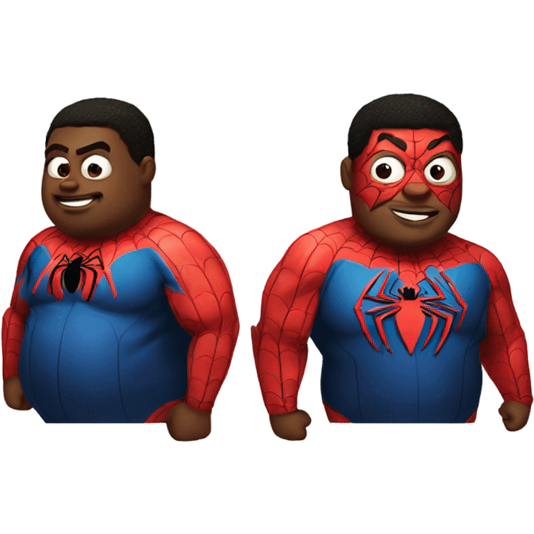 Fat  and black spider - man emoji