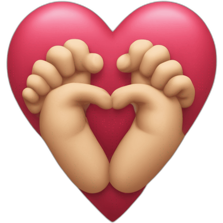 Corazón con los dedos, el índice arriba formando la curva y anular abajo formando v con las dos manos emoji