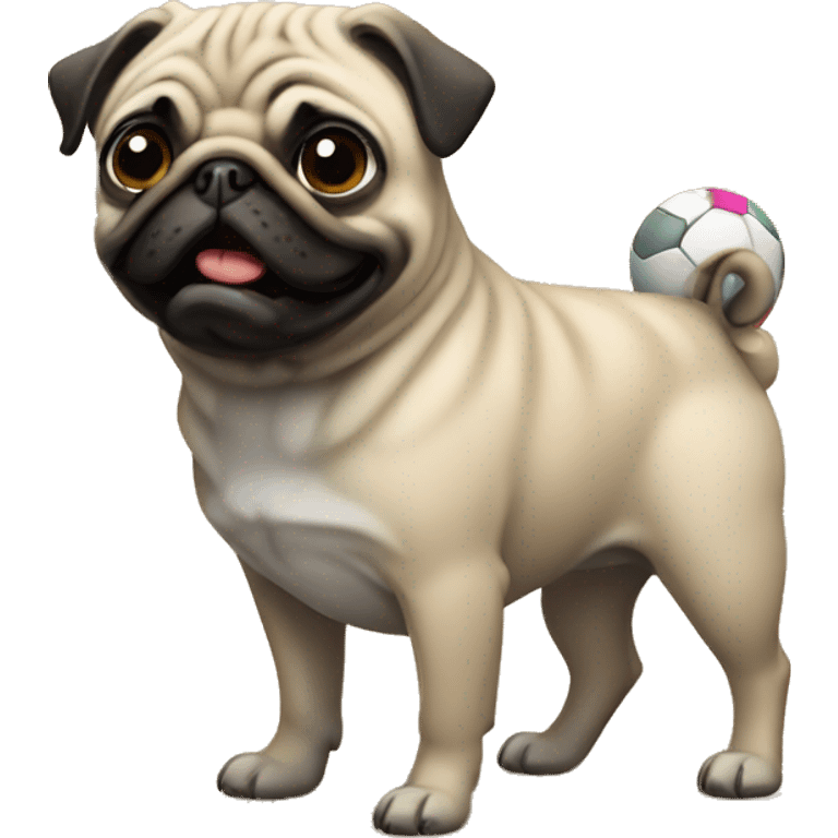 Pug with ball  emoji