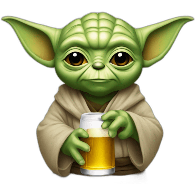 Yoda qui bois une bière emoji