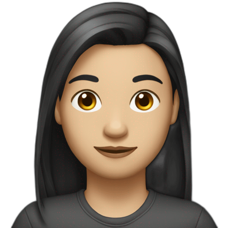 romanian software engineer with black long hair in pony tail emoji