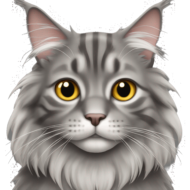 Grey Maine coon cat emoji