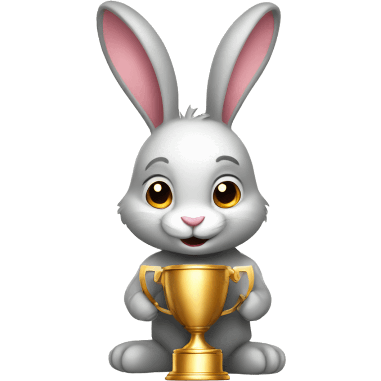 Rabbit with a trophy emoji