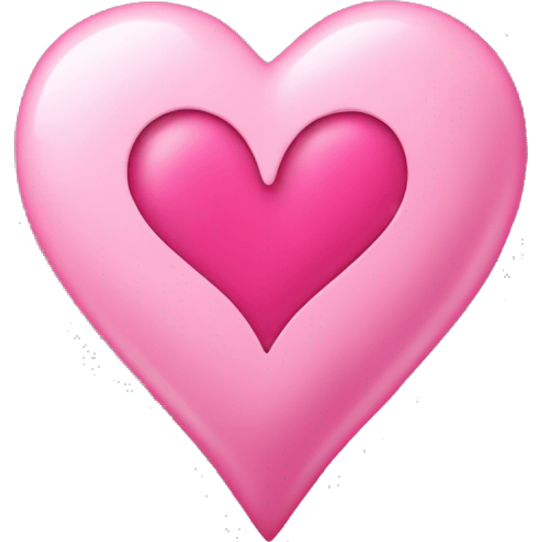 Pink heart with initial M in the center cursive emoji