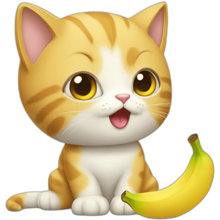 Cat with banana emoji