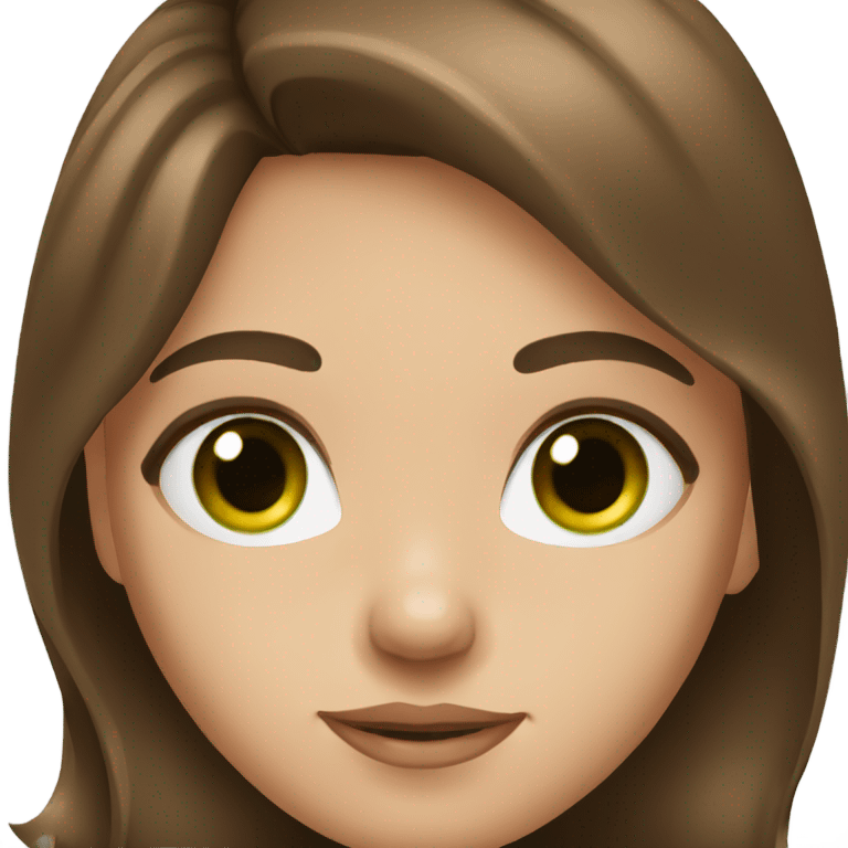 girl with brown hair and green eyes emoji