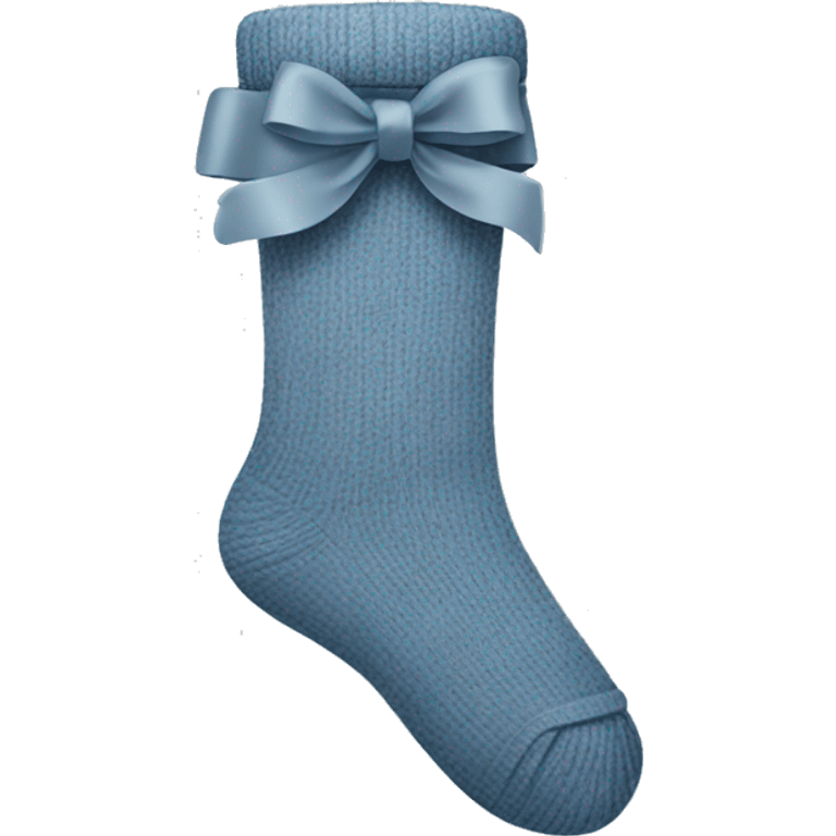 Blue grey also socks with ribbon on top emoji