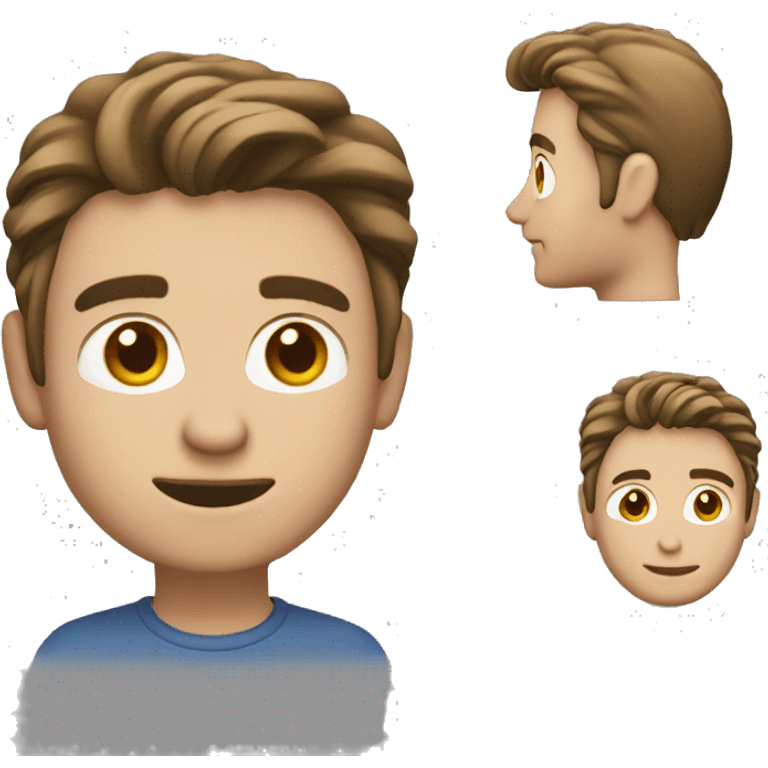 a fair screen guy with medium length hair working on a lapt emoji