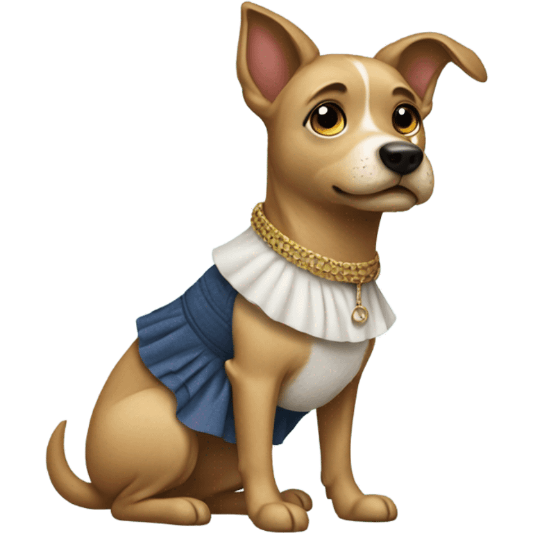 Dog wearing a skirt  emoji