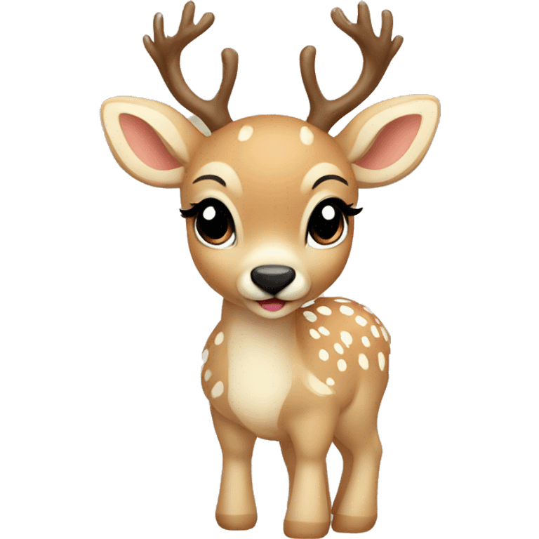 Beige asthetic Christmas Baby deer  emoji