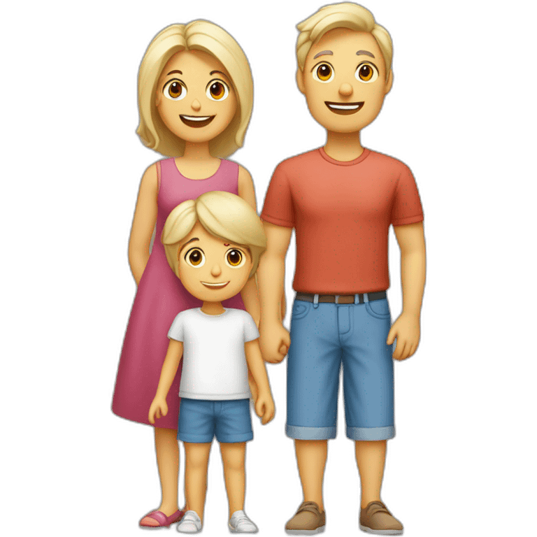 une famille blanche avec deux parents, et 6 enfants emoji