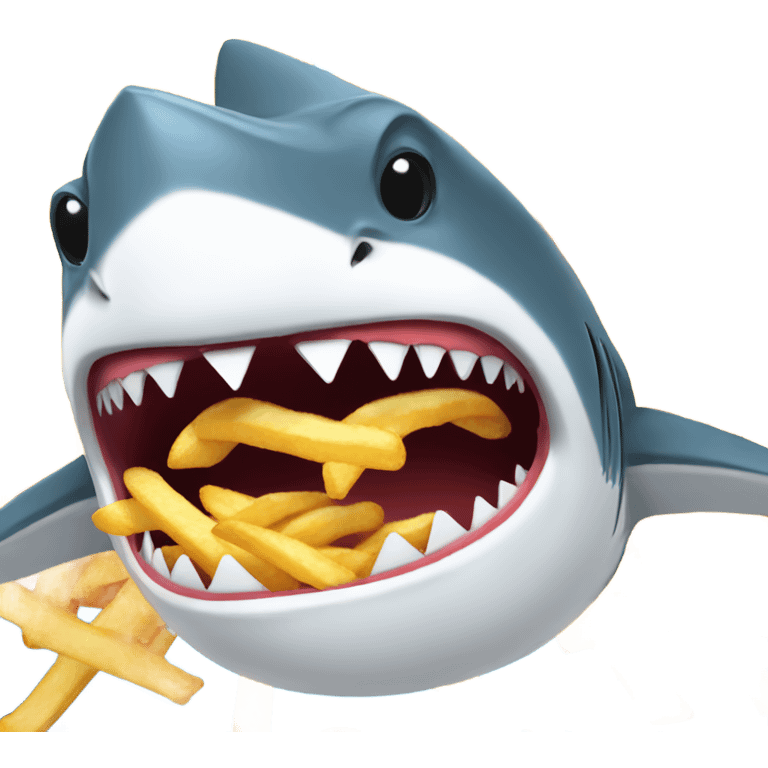 Shark eating fries emoji