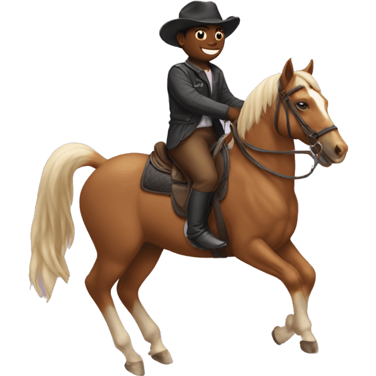 Cat riding a horse emoji