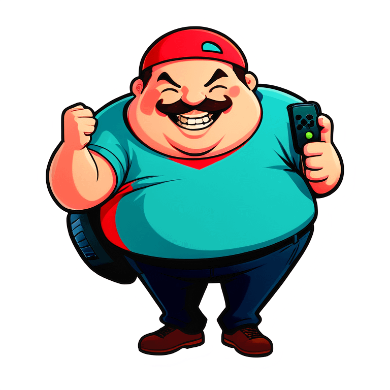 Fat gamer celebrating emoji