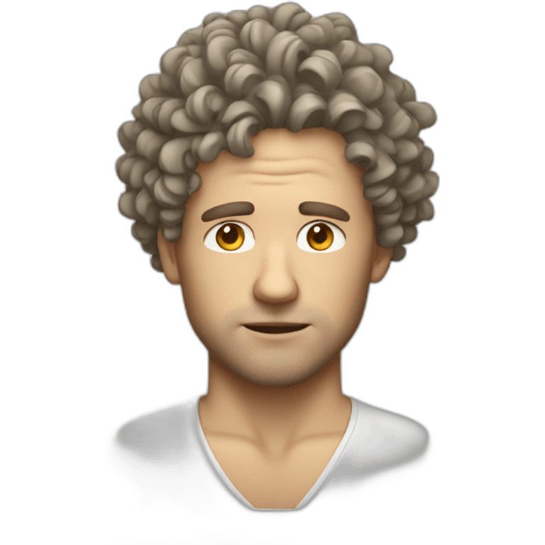 headache white man curly hair emoji