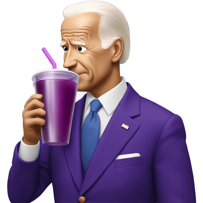 Joe Biden sippin purple juice emoji