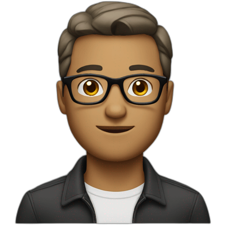 Man with classic haircut and glasses emoji