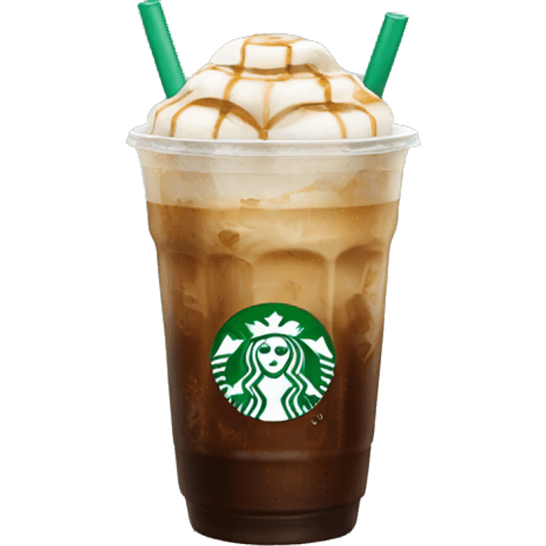 Starbuck ice coffee with ice cubes emoji