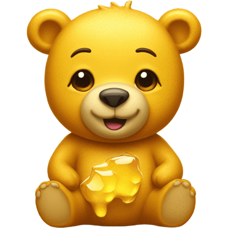 Yellow bear with honey emoji