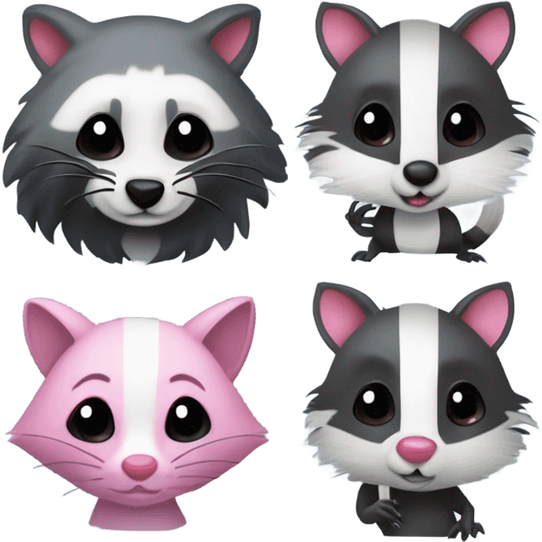 Raccoon and opossum and skunk  emoji