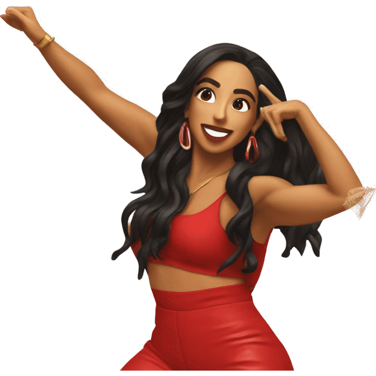 Anitta red cropped dancing to São Paulo  emoji