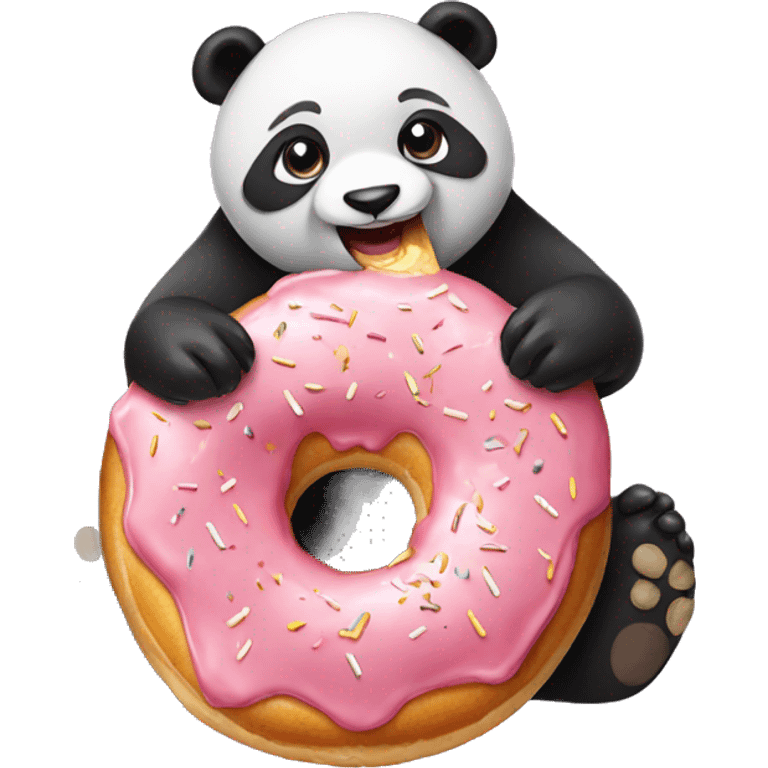 panda eating a donut emoji