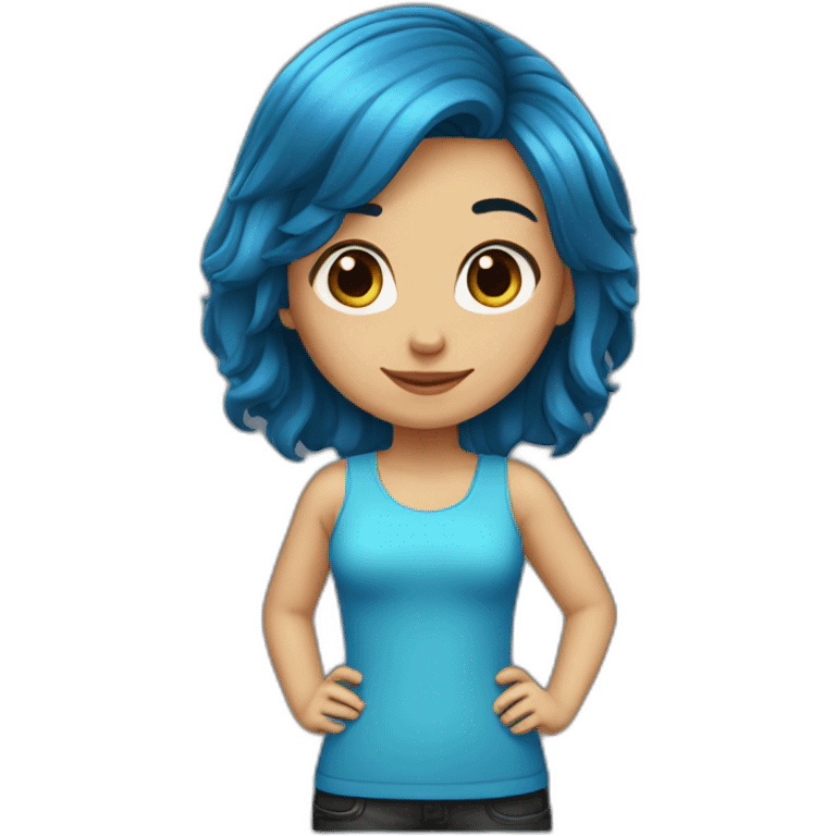 blue-hair-girl-with-black-cocker emoji