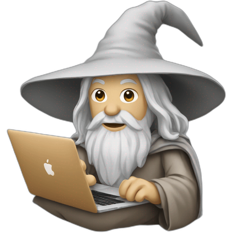 gandalf with a macbook emoji