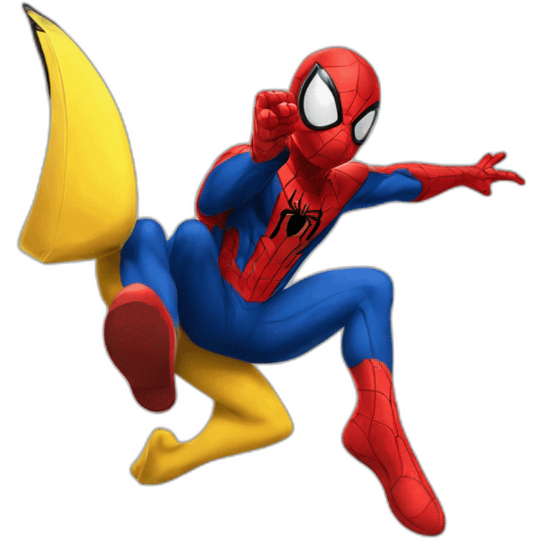 Spider man sur Pikachu emoji