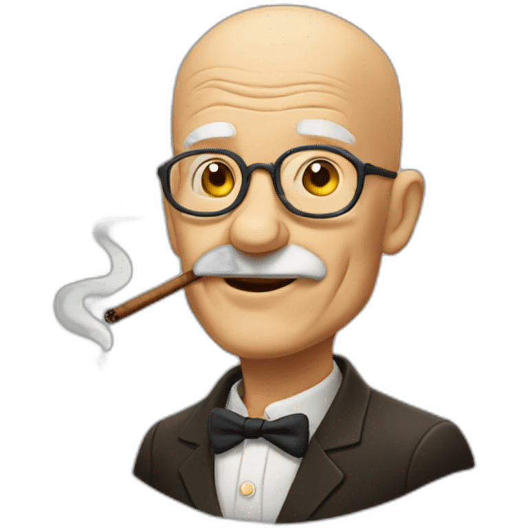 Old Bald man with a cigar emoji