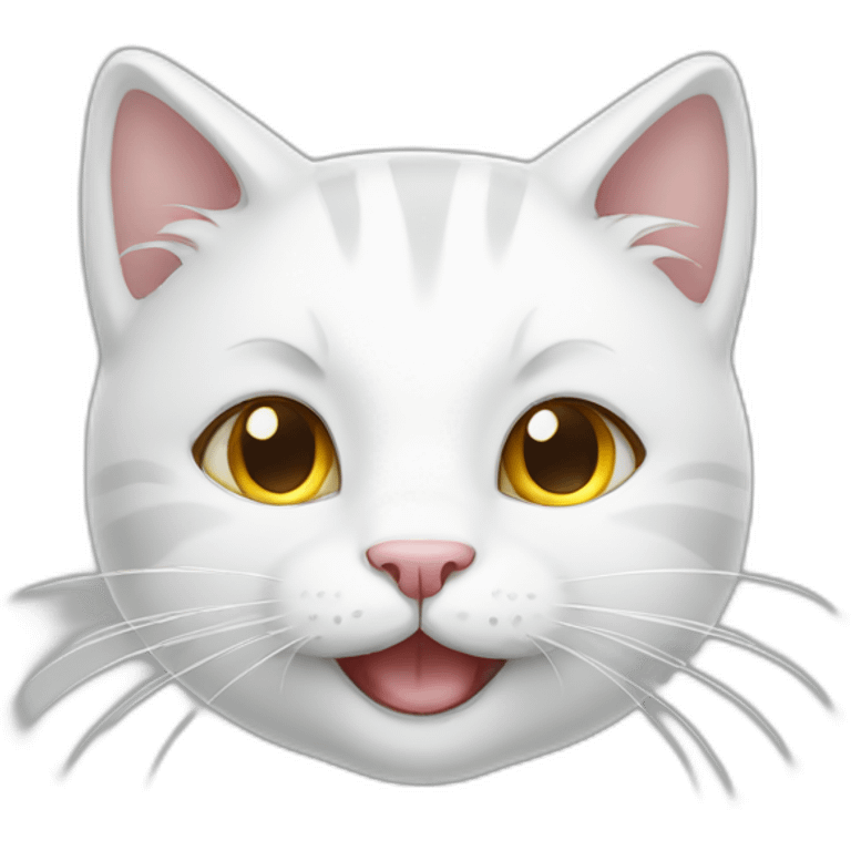 Happy white kitty emoji