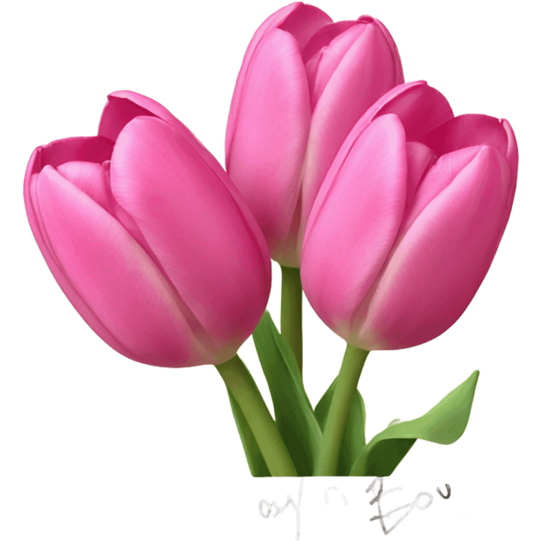 Pink tulips with a note saying for my boy emoji