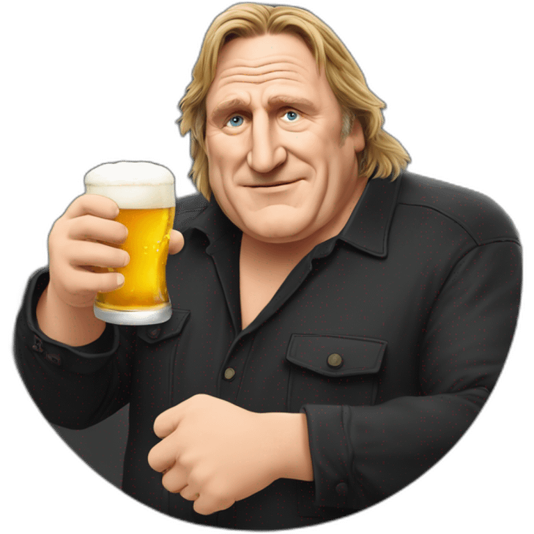 Gérard depardieu avec une bière à la main emoji