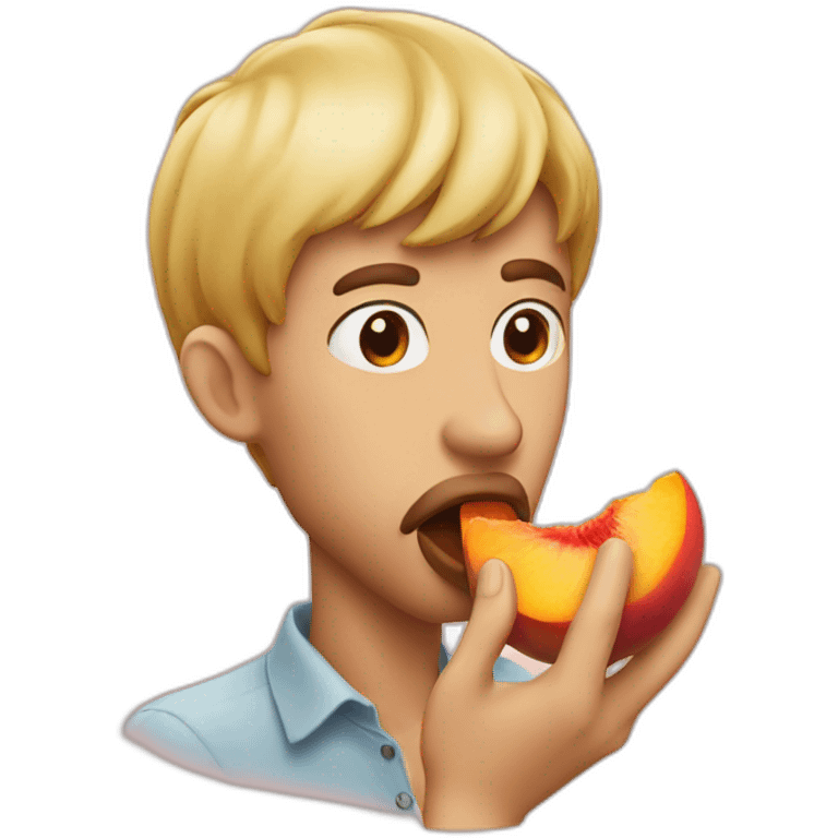 man licking a peach emoji