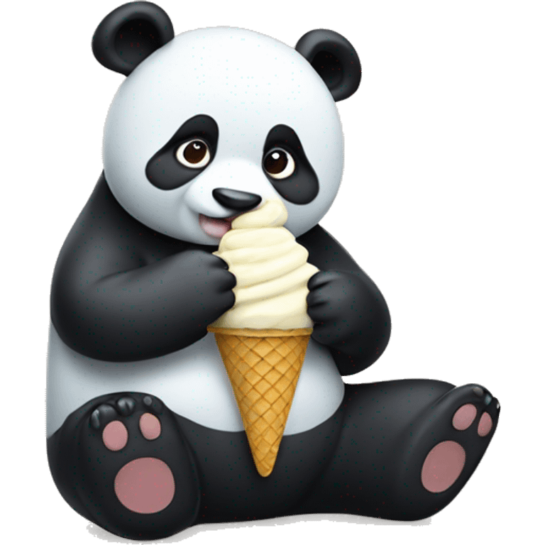 Panda eating ice cream emoji