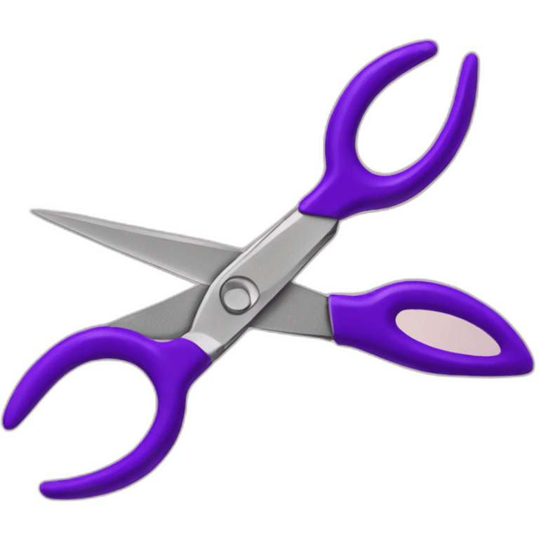 A Scissor with purple handles emoji