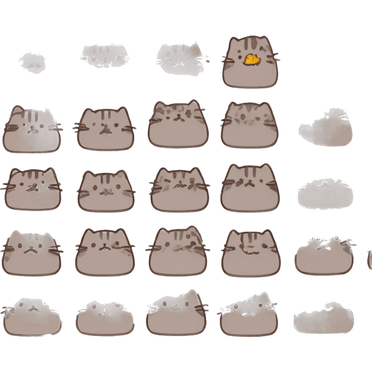 grid of pusheen cartoons emoji