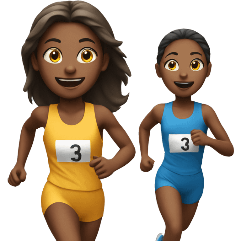 3 girls running a race emoji