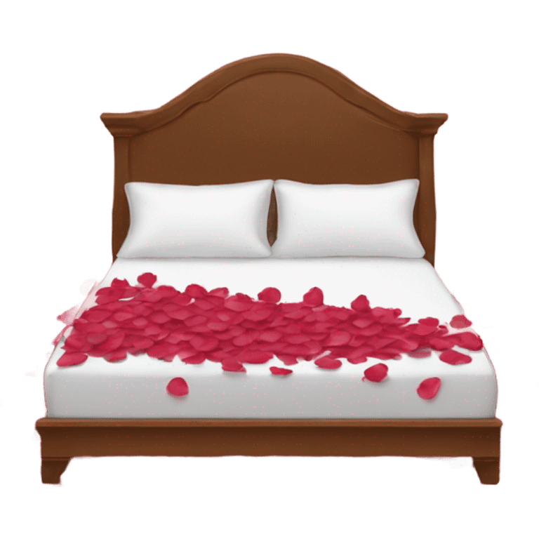 queen size bed with rose petals emoji