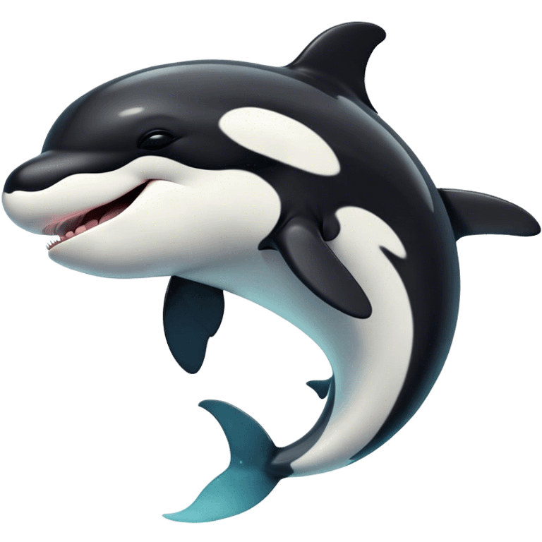 Cinematic Cute Yawning orca Portrait Emoji, Head tilted slightly with a dramatic, wide-open yawn, showcasing a sleek black-and-white body with gently relaxed fins and sleepy, half-closed eyes, Simplified yet irresistibly adorable features, highly detailed, glowing with a soft, cozy marine glow, high shine, relaxed yet expressive, stylized with a dash of whimsical deep-sea charm, soft glowing outline, capturing the essence of a drowsy yet affectionate orca that appears ready to stretch out in the waves for a nap! emoji