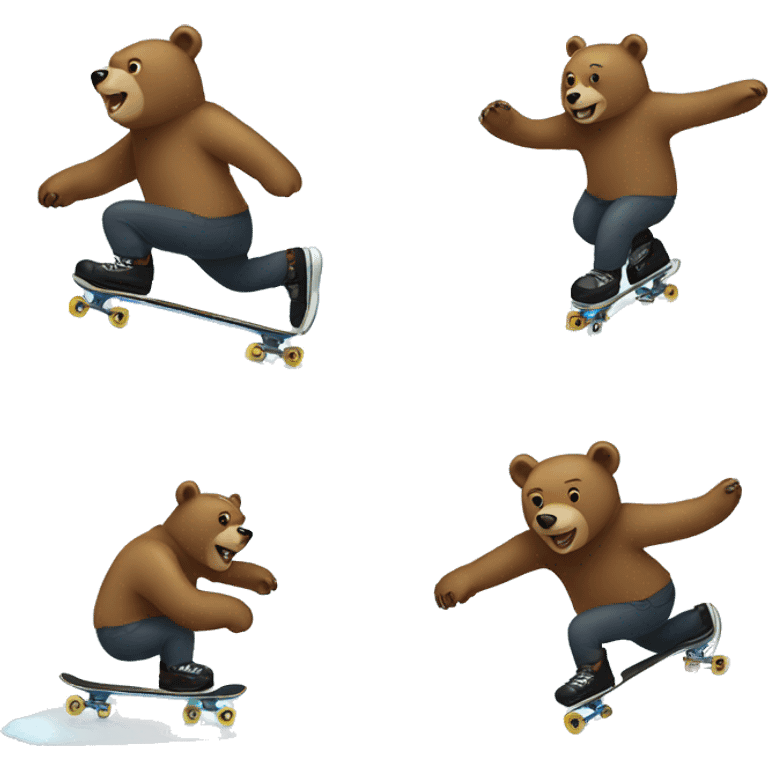 bear skating on ice emoji