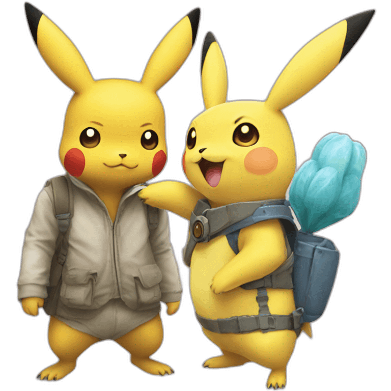 Pikachu and bulbazor emoji