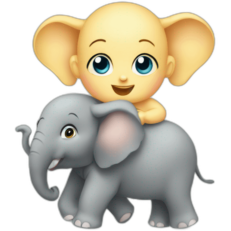 Baby on elephant emoji