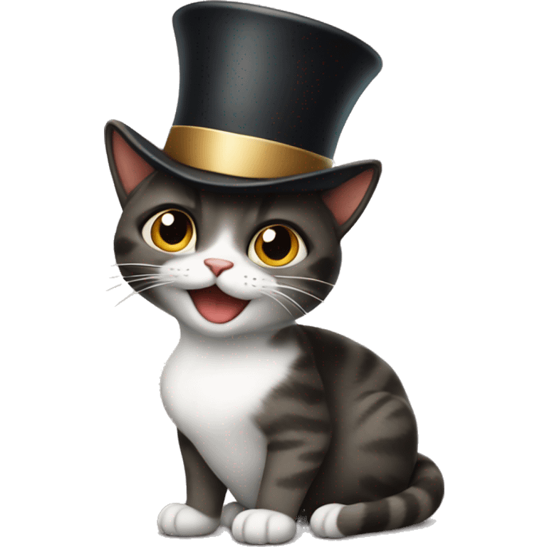 cat with tophat emoji