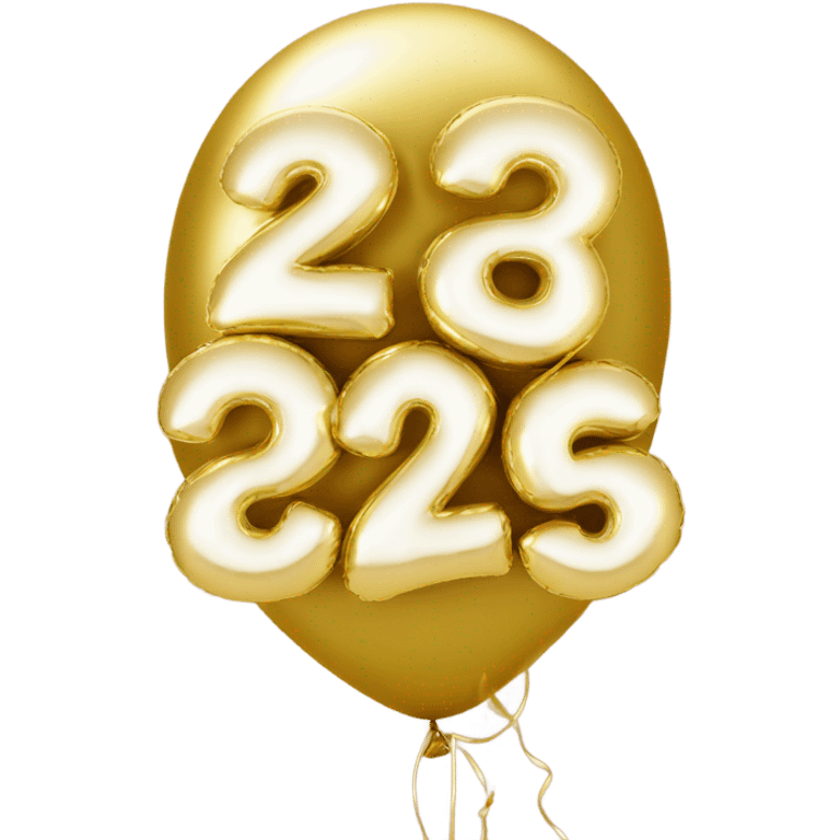 2025 in gold text with a balloon texture emoji