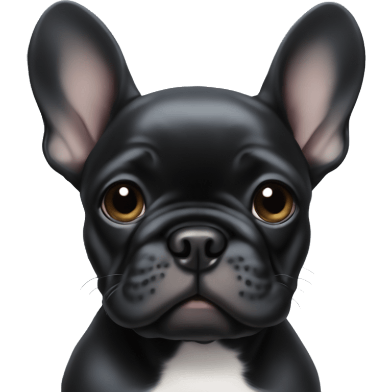 Solid black Frenchie puppy emoji